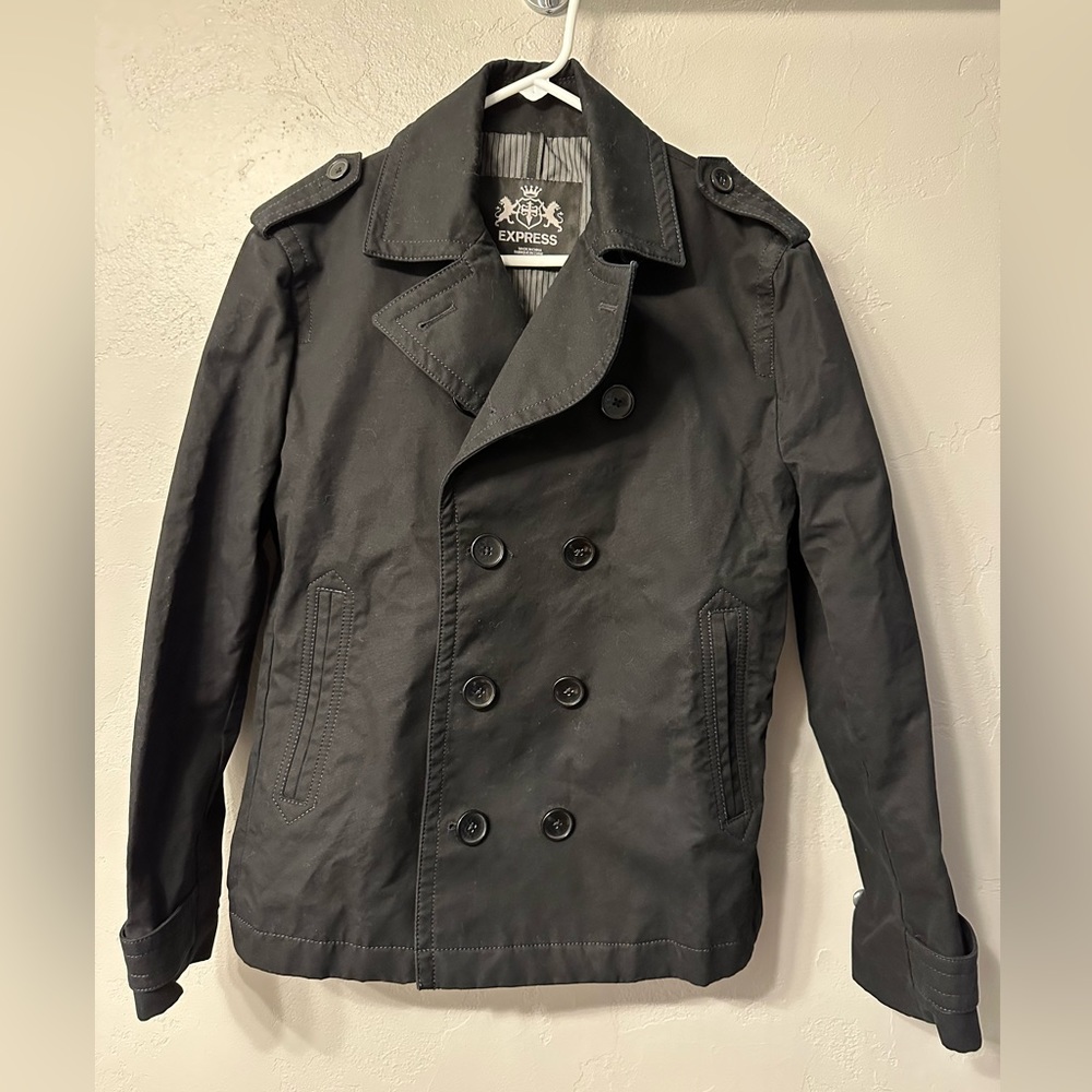 Express Men’s Medium Black Peacoat